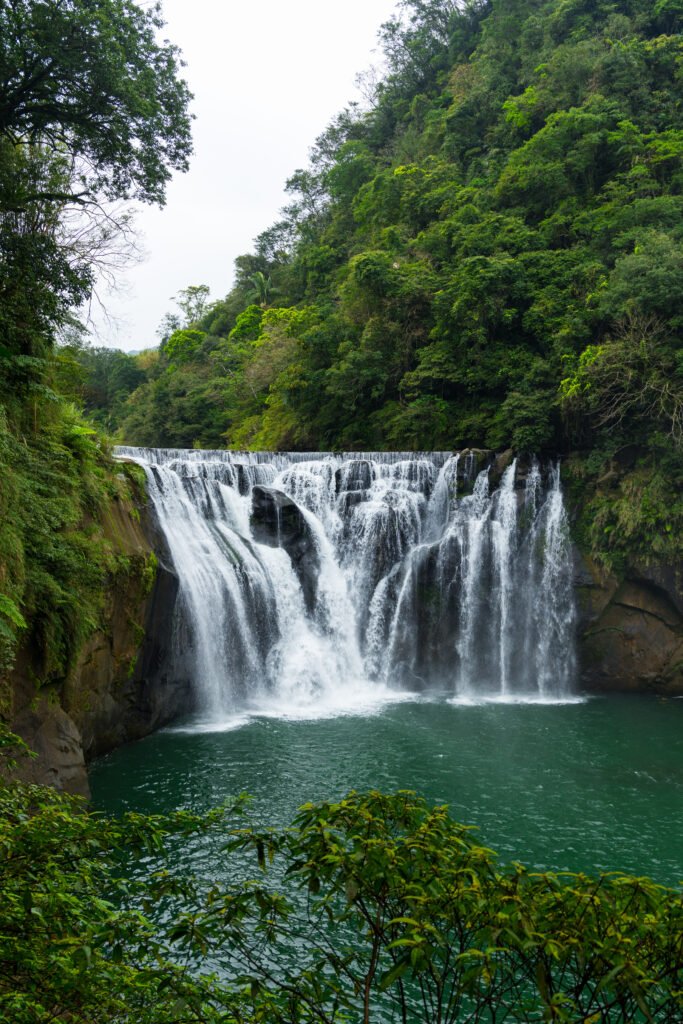 shifen waterfall in pingxi district at taiwan