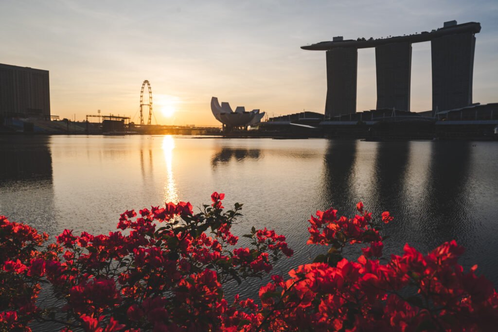 singapore city skyline with modern skyscraper architecture building for financial business